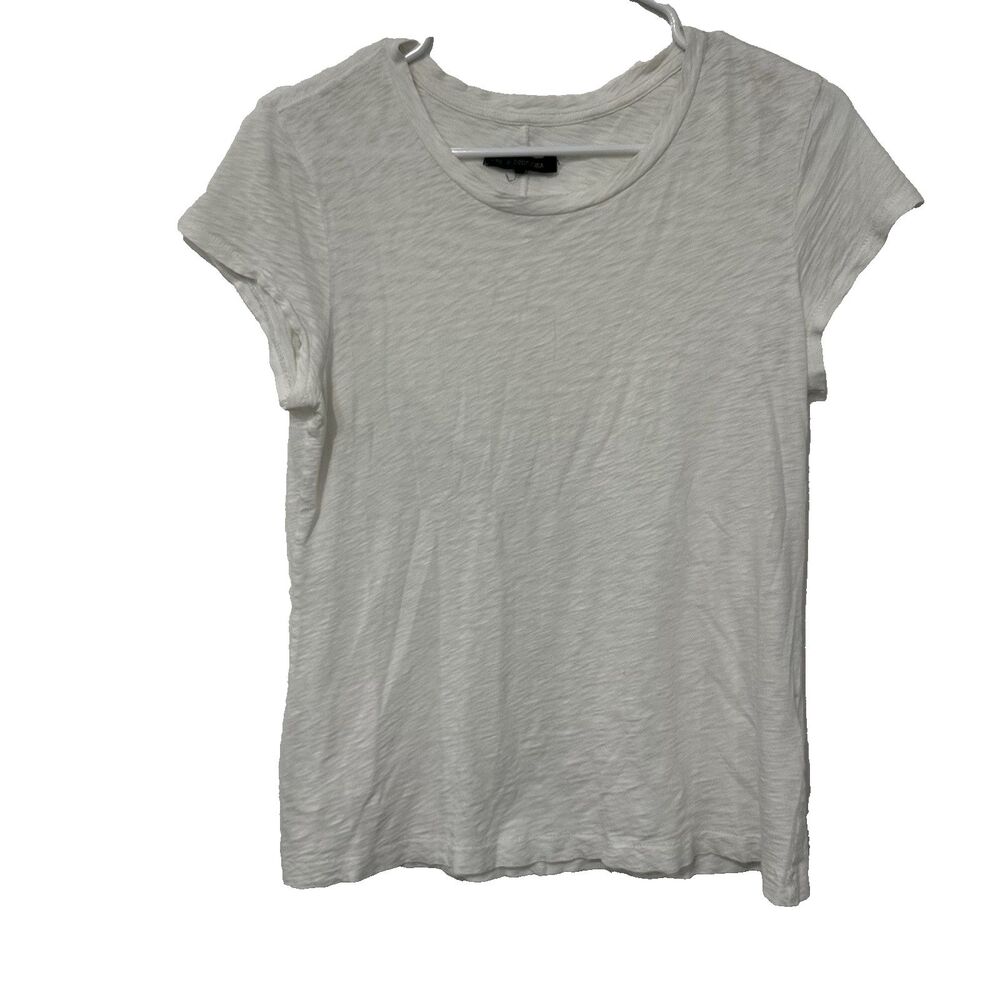 Rag & Bone Women's White Short Sleeve Shirt 100% Cotton Size Small